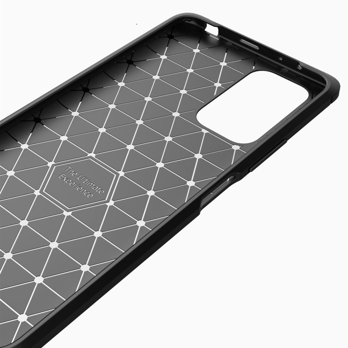 Innenseite einer Handyhülle mit geometrischem Muster. Der Satz 'The Ultimate Experience' steht auf der Hülle.