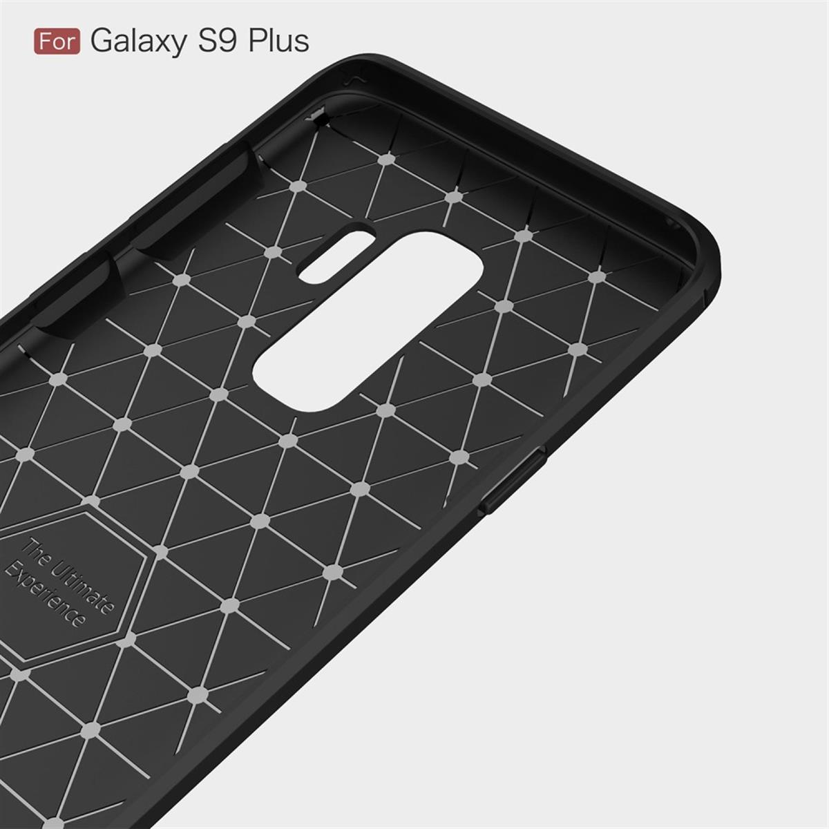 COVERKINGZ Handycase im Carbon Look, S9 Plus, Galaxy Samsung, schwarz Backcover