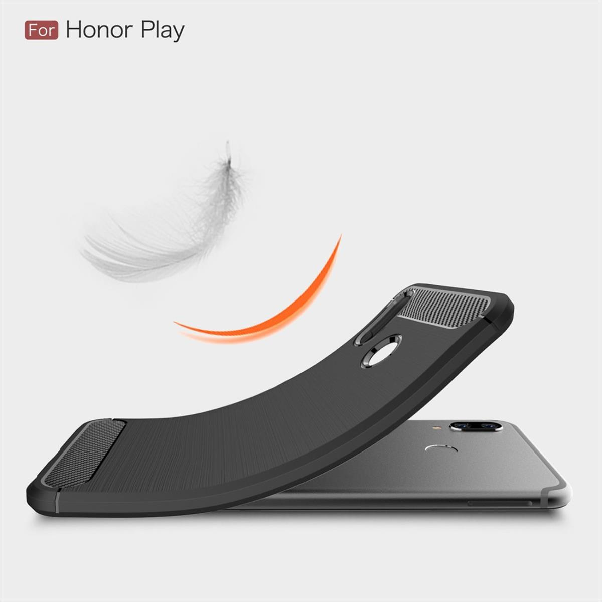 COVERKINGZ Handycase im Carbon Look, Honor, Play, schwarz Backcover