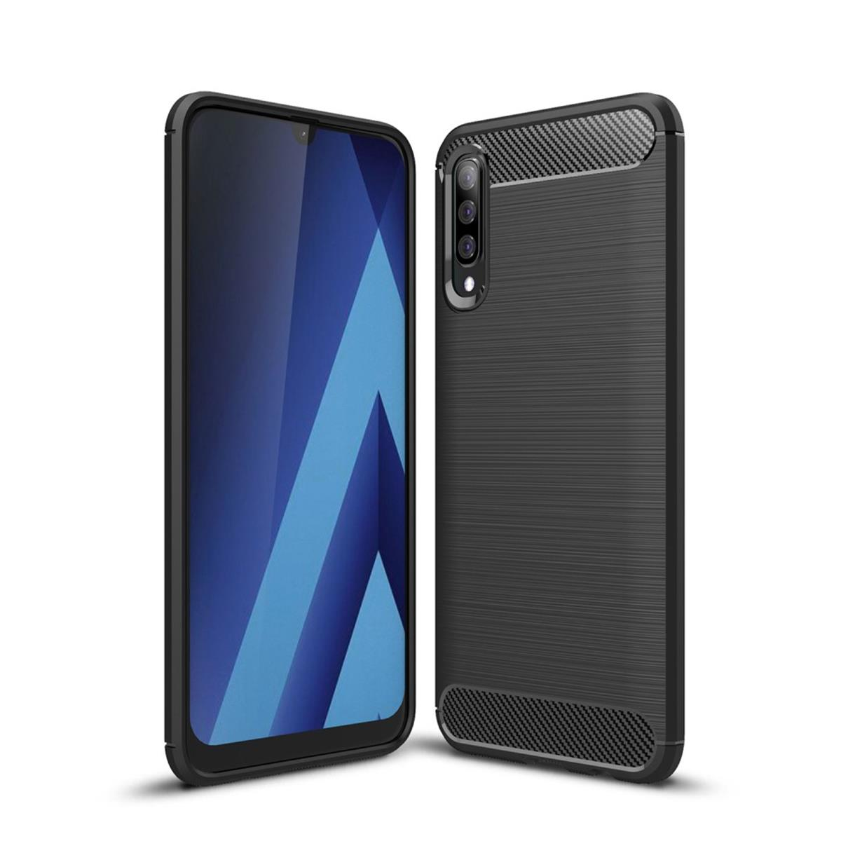 COVERKINGZ Handycase Samsung, im Galaxy schwarz A50/A30s/A30s, Carbon Backcover, Look