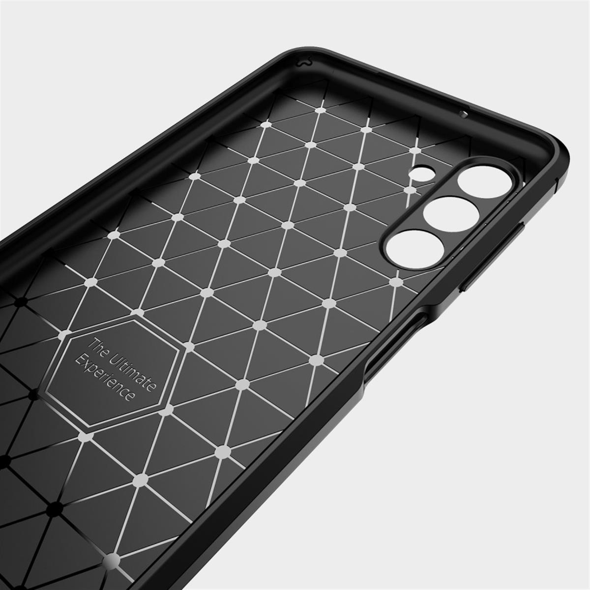 Schwarze Handyhülle mit Diamantmuster und Text 'The Ultimate Experience'.