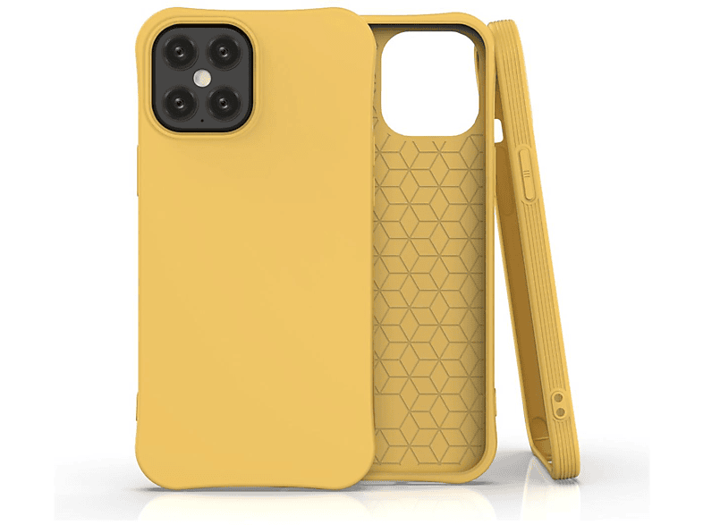 Gelb Apple, Handycase 12 Max, iPhone aus Pro Backcover, COVERKINGZ Silikon,