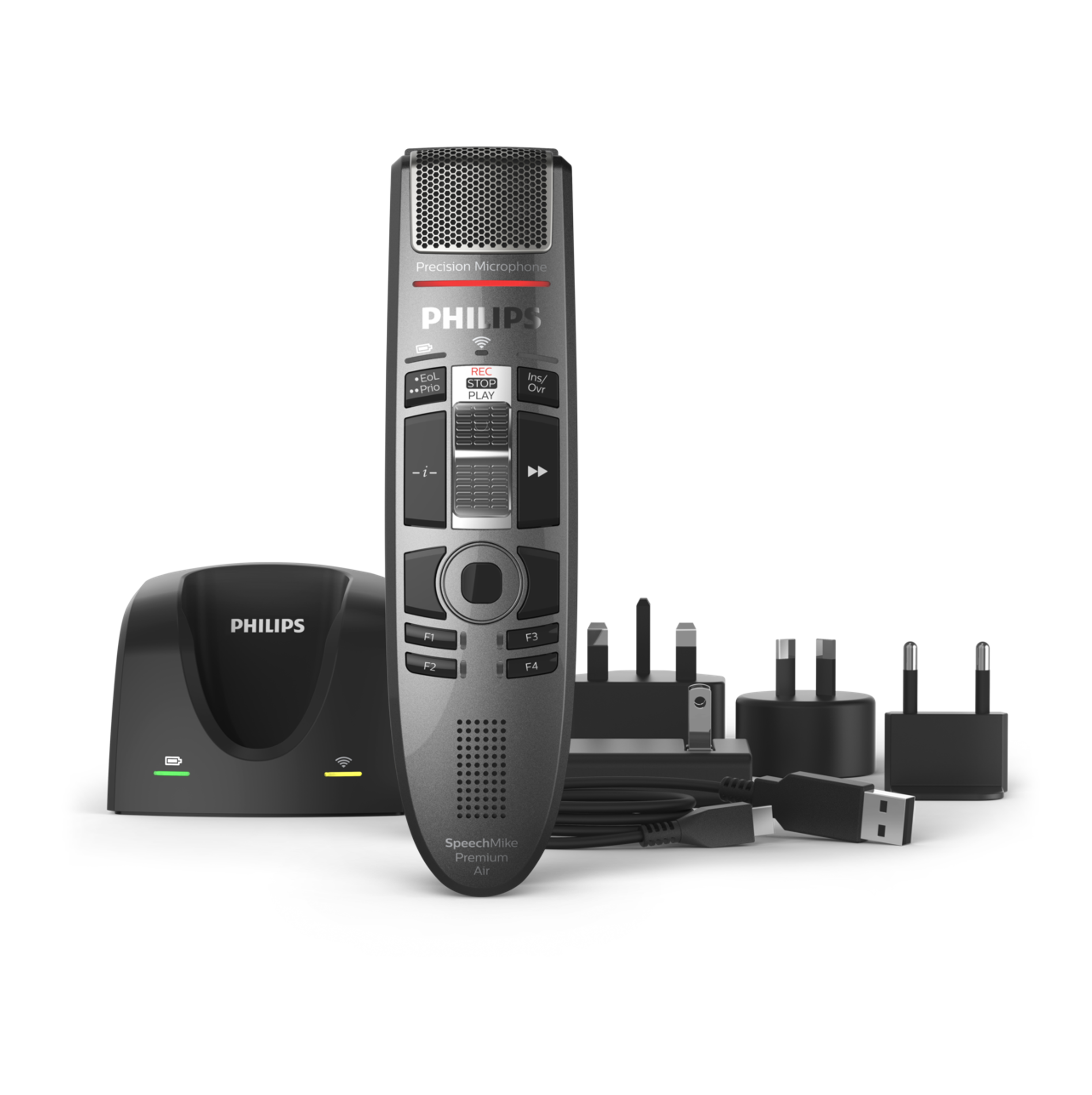 Premium SpeechMike Air, Schwarz Schiebeschalter Wireless, Diktiergerät, PHILIPS