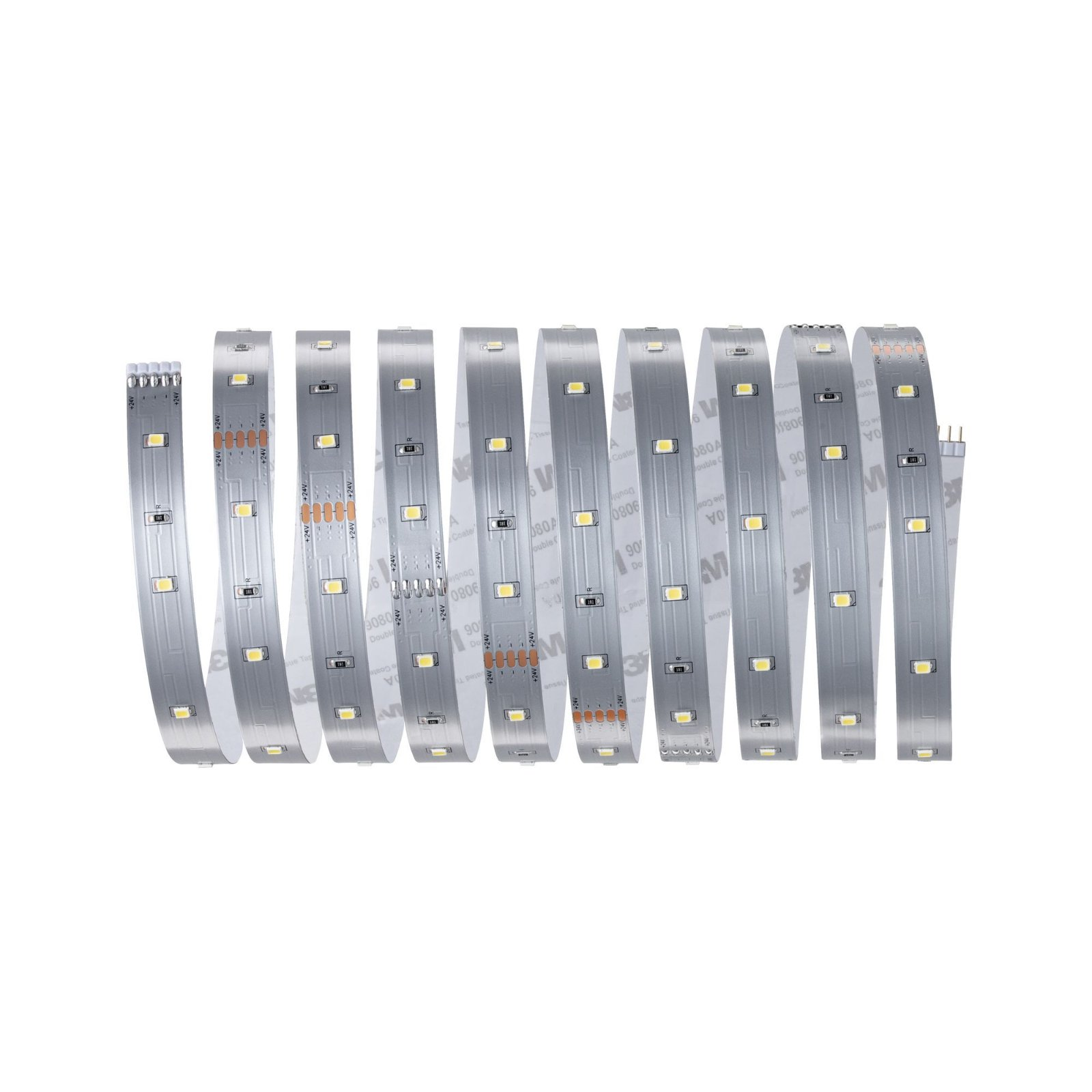 LED-Streifenlichter. Die Lichter befinden sich auf einer Rolle Klebeband.