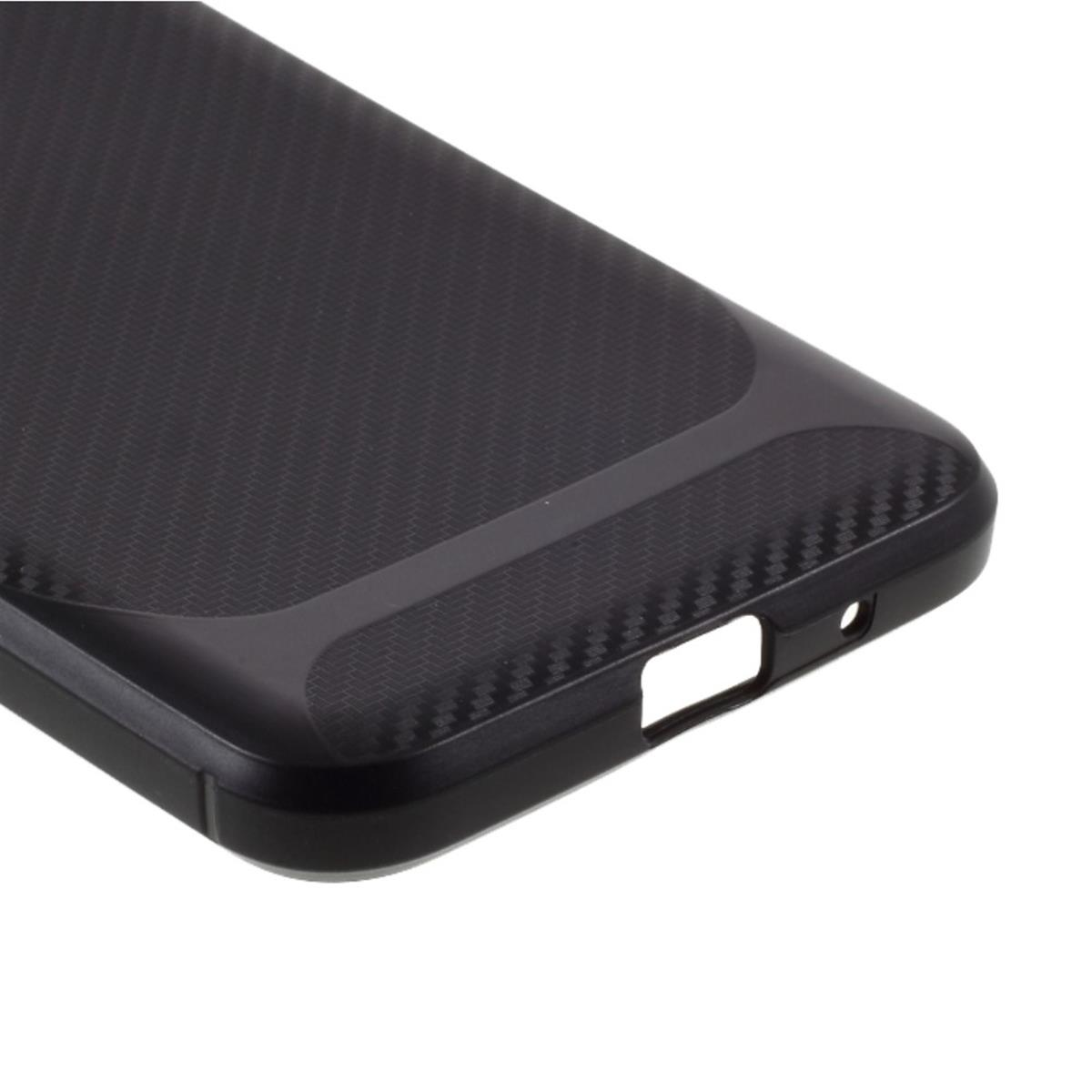 Huawei, Handycase schwarz im Backcover, Carbon COVERKINGZ Look, Y5p,