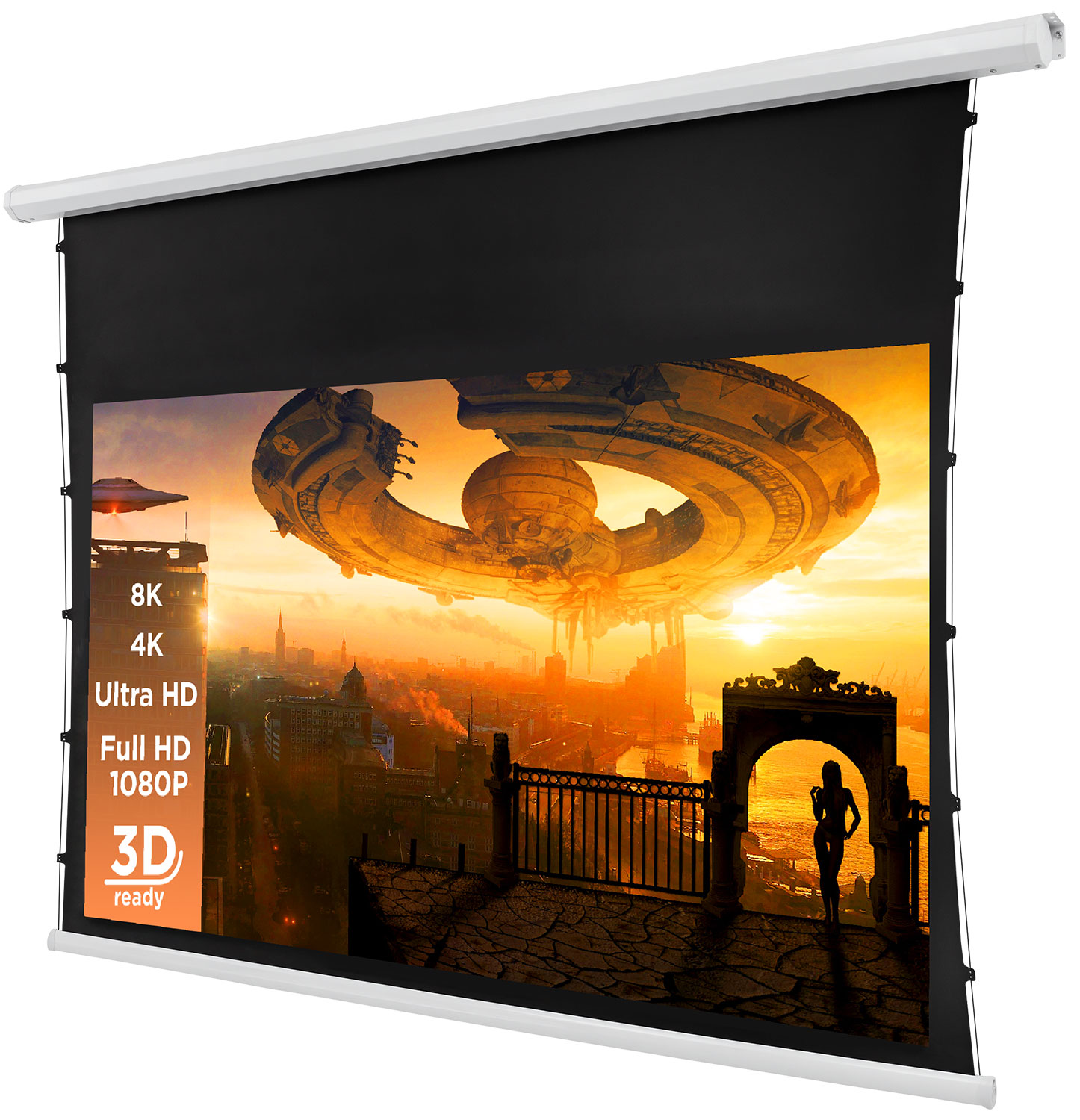 Pantalla para proyector - CELEXON 108" celexon basic line motorizada tensionada 240 x 135 cm