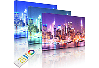 LIGHTBOX-MULTICOLOR New York City Skyline | front lighted | 60x40 cm Leuchtbild