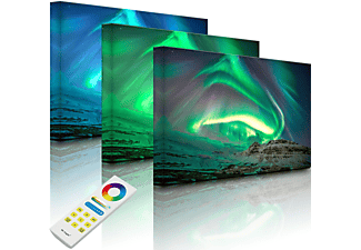 LIGHTBOX-MULTICOLOR Nordlichter über Island | front lighted | 100x70 cm Leuchtbild
