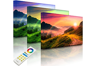 LIGHTBOX-MULTICOLOR Französische Berglandschaft beim Sonnenuntergang | front lighted | 60x40 cm Leuchtbild