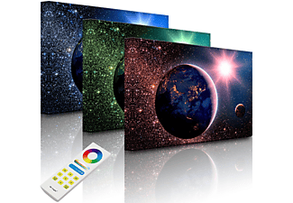 LIGHTBOX-MULTICOLOR Erde im Weltall | fully lighted | 80x60 cm Leuchtbild