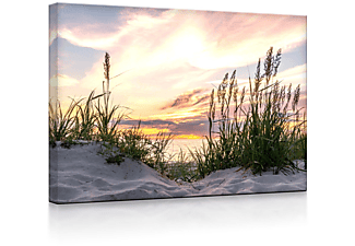 LIGHTBOX-MULTICOLOR Gras am Strand bei Sonnenuntergang | fully lighted | 80x60 cm Leuchtbild