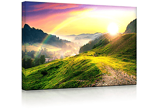 LIGHTBOX-MULTICOLOR Französische Berglandschaft beim Sonnenuntergang | fully lighted | 80x60 cm Leuchtbild