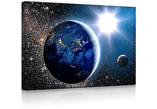 LIGHTBOX-MULTICOLOR Erde im Weltall | fully lighted | 80x60 cm Leuchtbild