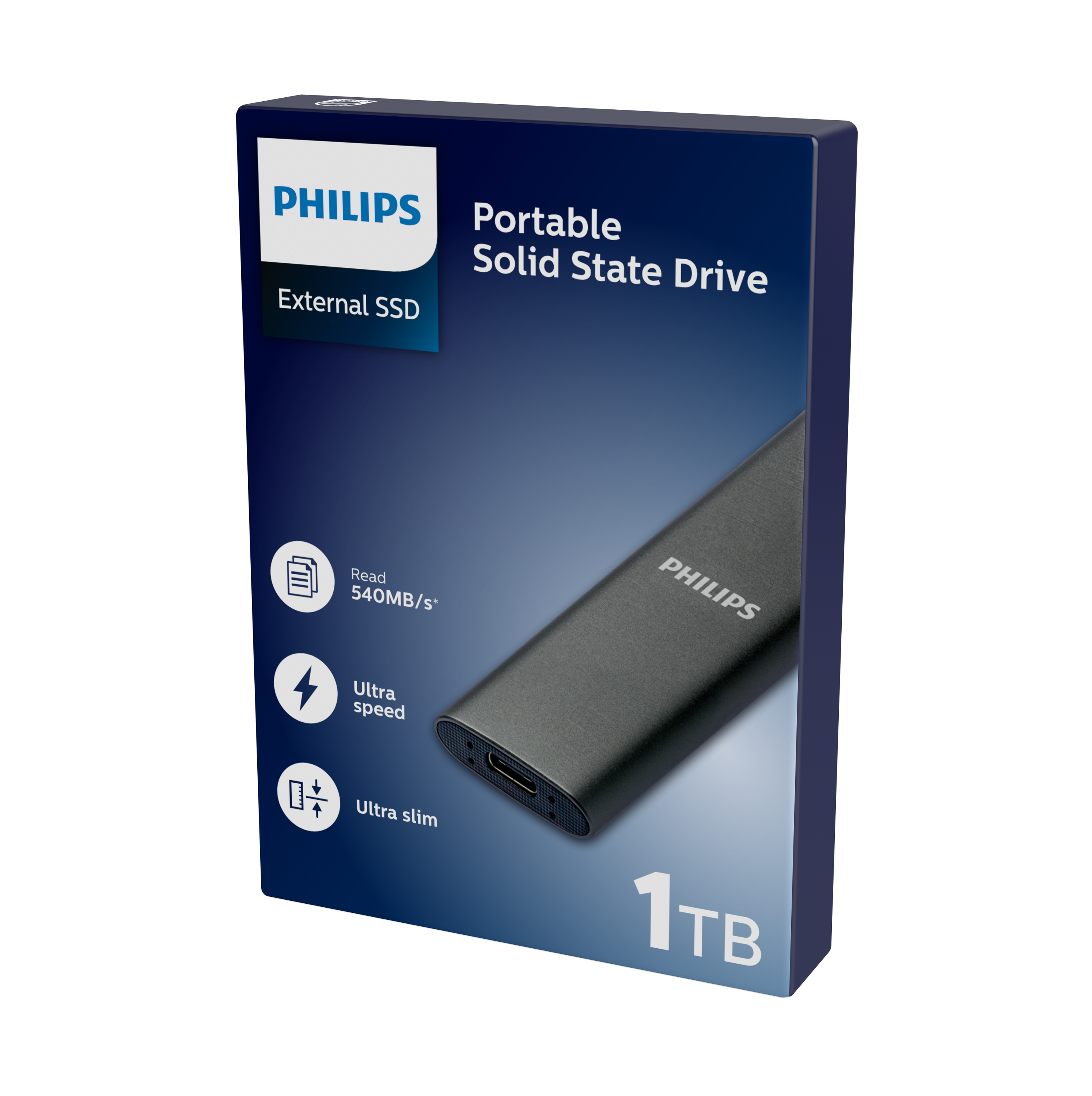 1 FM01SS030P/00, 3.2, TB Schwarz SSD Festplatte PHILIPS extern, USB-C 2,5 SSD, Portable Zoll,