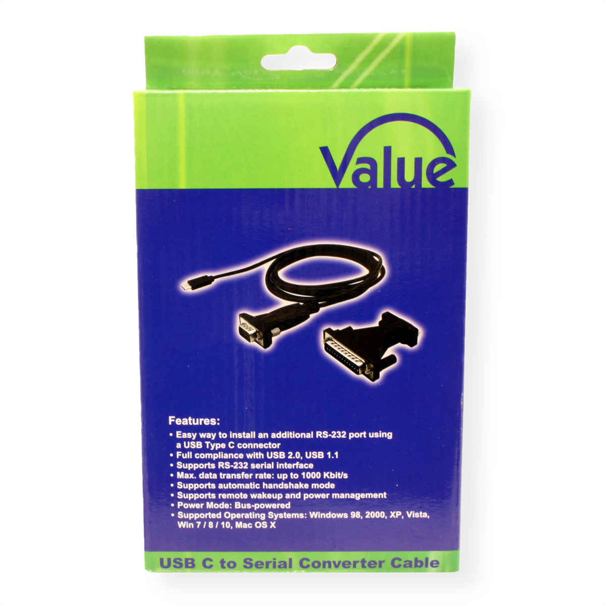 VALUE USB Typ Konverter-Kabel, - RS232 Seriell C USB-Seriell Konverter -