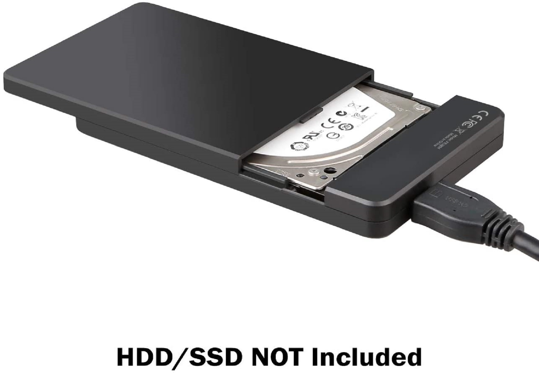 INATECK Festplattengehäuse FE2004 für SATA HDD, 7mm black Zoll SSD 9.5mm 3.0 USB Festplattengehäuse, 2.5