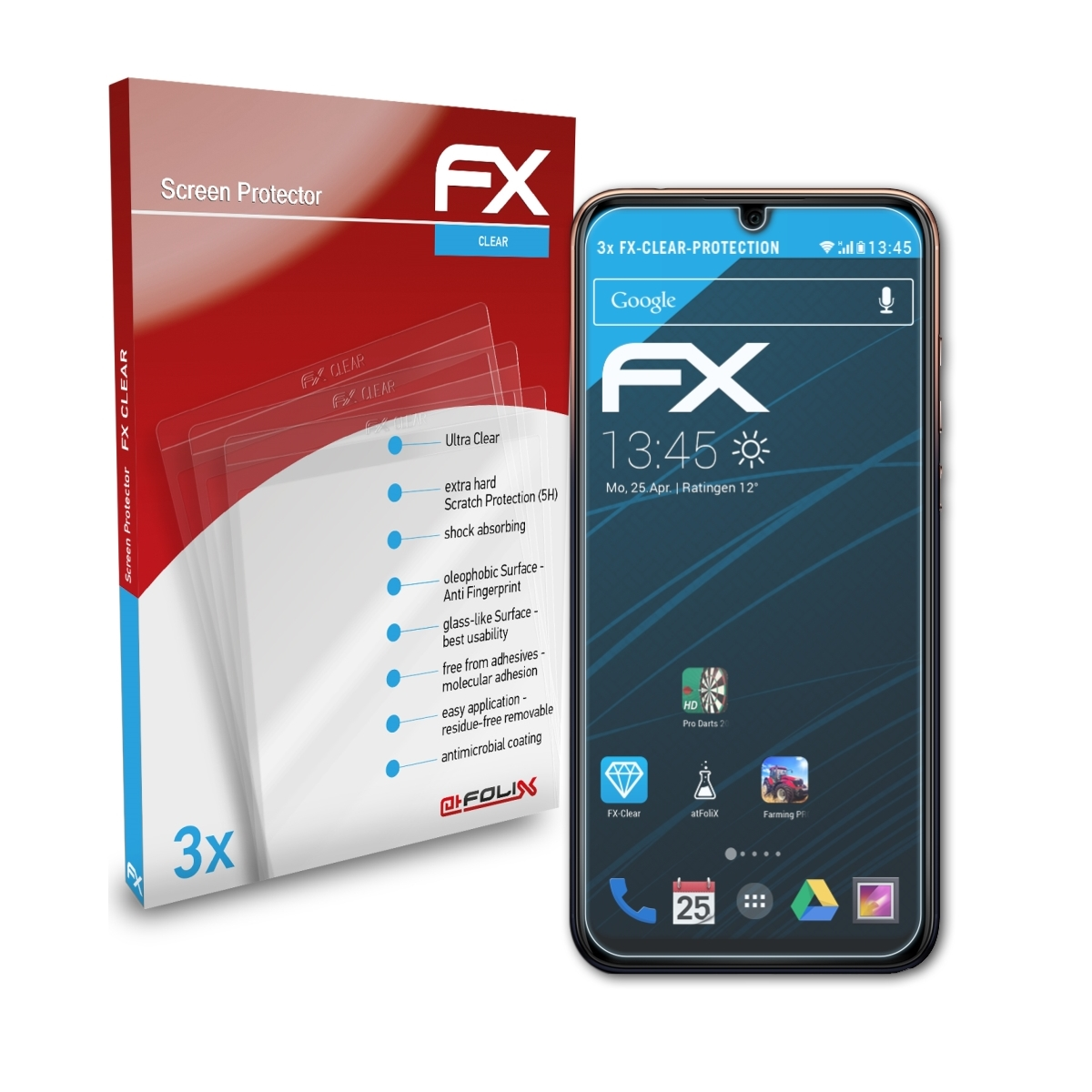 ATFOLIX 3x FX-Clear Wiko 3) Displayschutz(für View