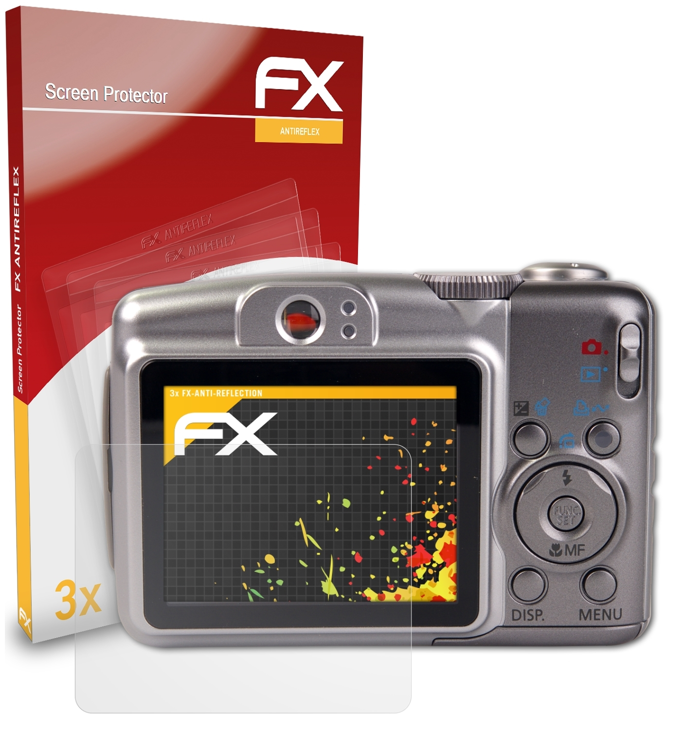 ATFOLIX FX-Antireflex IS) 3x PowerShot Canon A720 Displayschutz(für