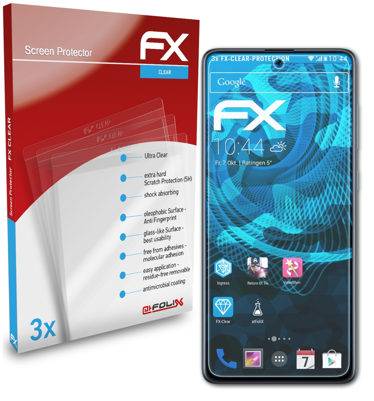 FX-Clear Samsung ATFOLIX A71) Displayschutz(für Galaxy 3x