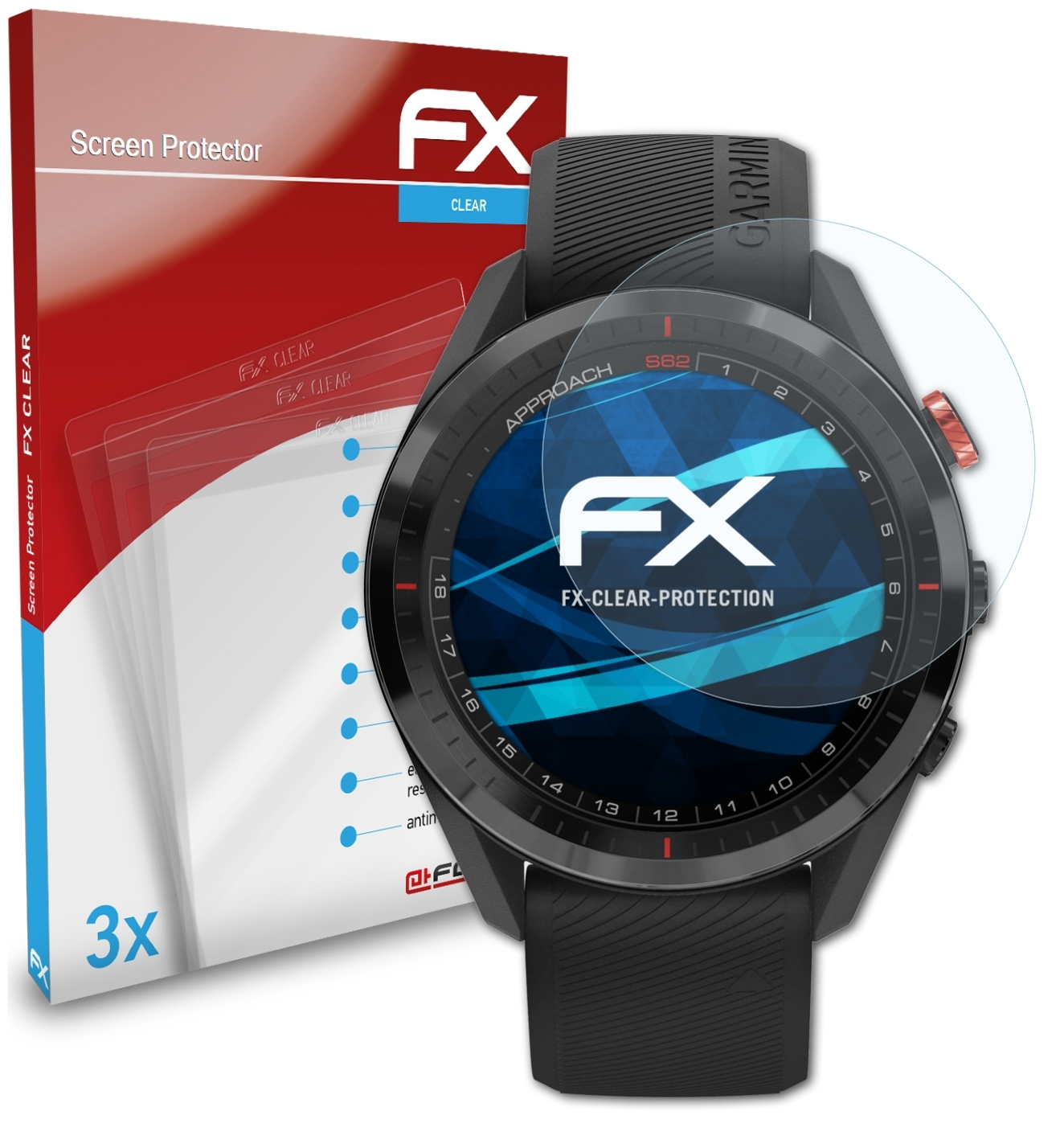 3x FX-Clear Displayschutz(für Garmin S62) Approach ATFOLIX