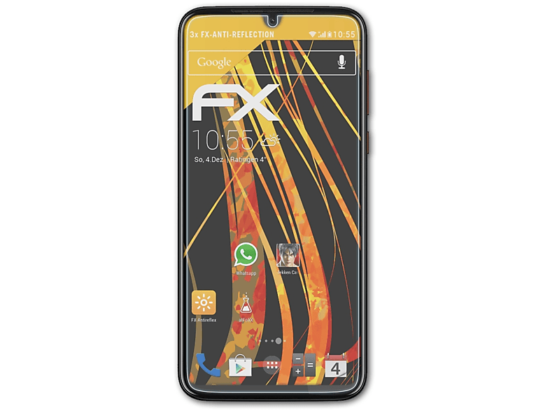ATFOLIX 3x FX-Antireflex Displayschutz(für Motorola Moto G8 Plus)