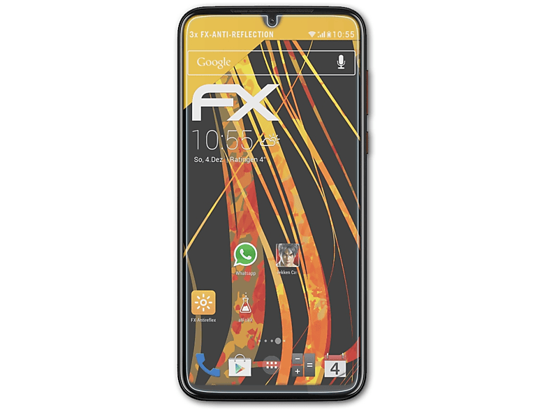 3x ATFOLIX Displayschutz(für Motorola Plus) Moto FX-Antireflex G8