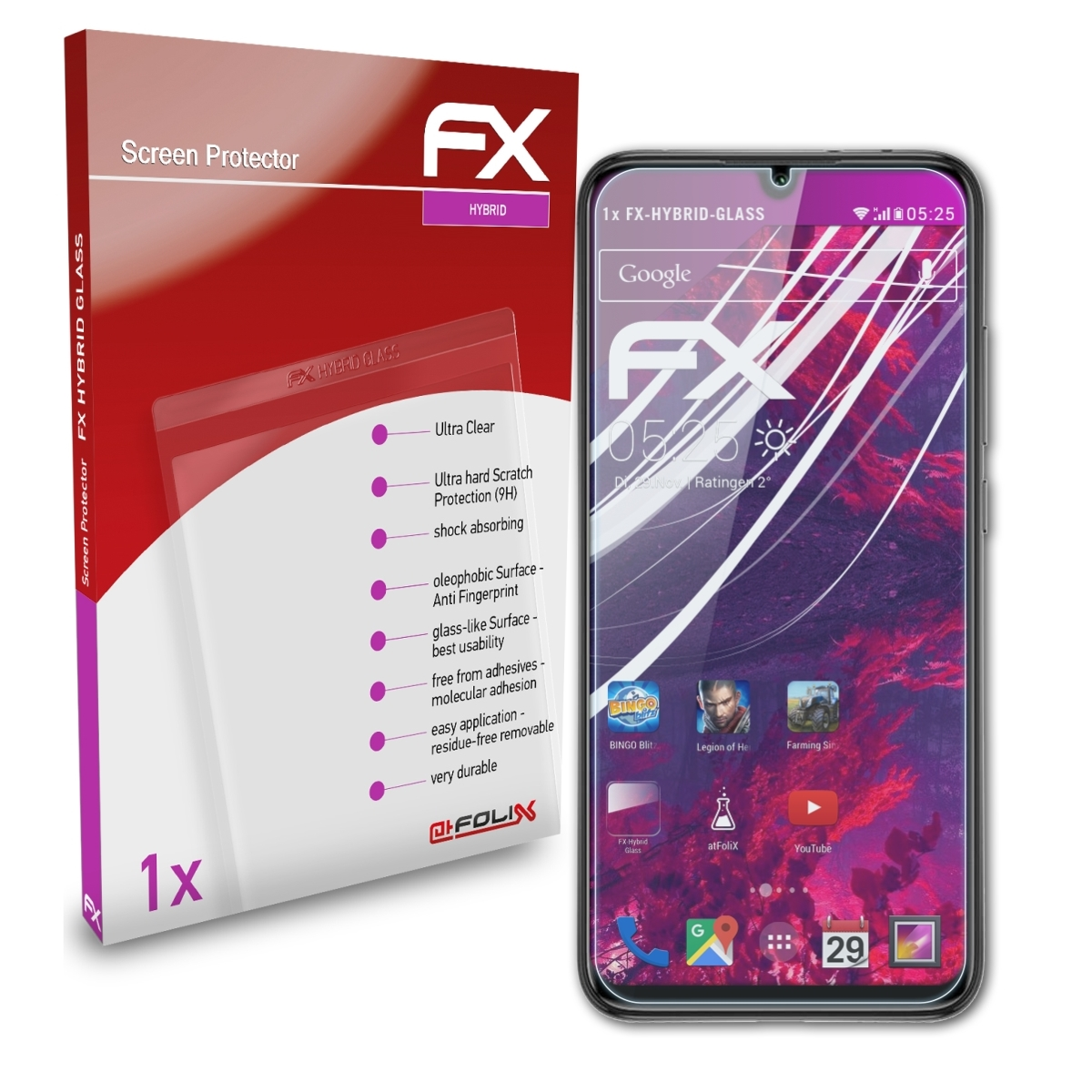 ATFOLIX FX-Hybrid-Glass Schutzglas(für A3) Xiaomi Mi