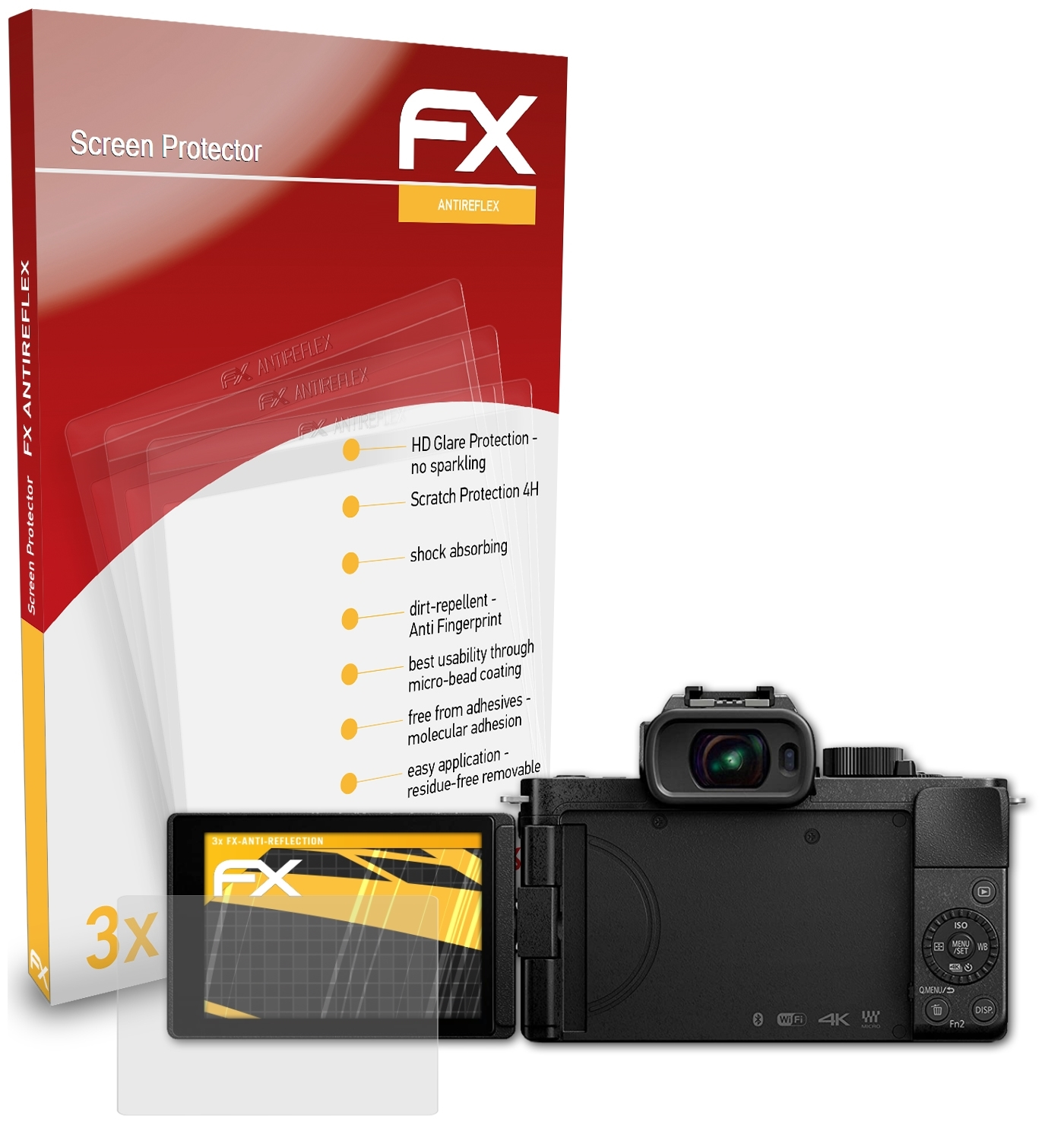 Panasonic FX-Antireflex Lumix 3x Displayschutz(für ATFOLIX DC-G110)