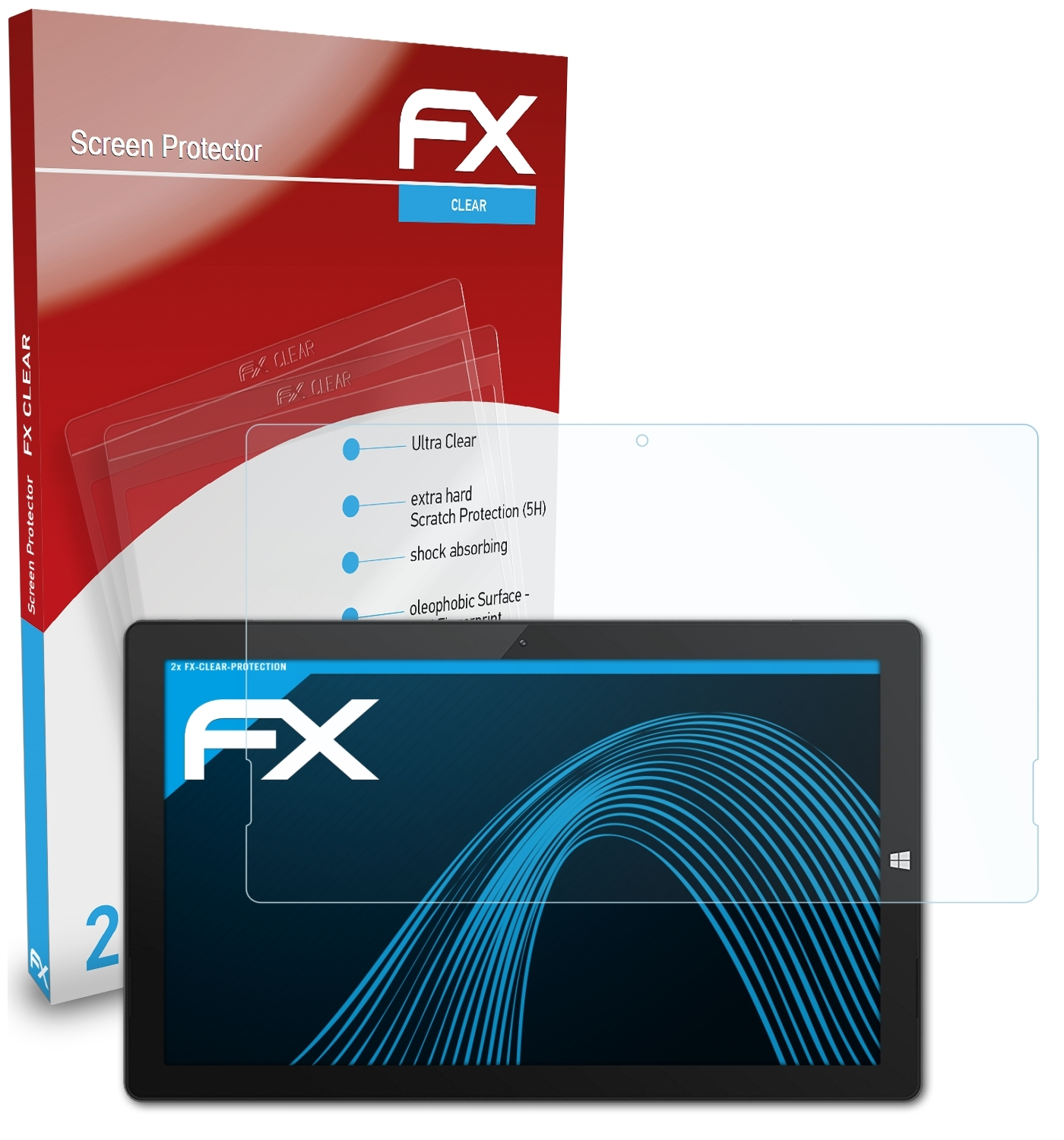 ATFOLIX 2x FX-Clear Displayschutz(für Trekstor Primetab T13B)