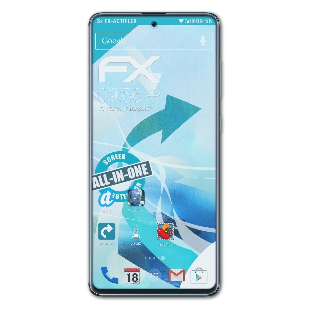 3x Displayschutz(für FX-ActiFleX ATFOLIX A71) Samsung Galaxy