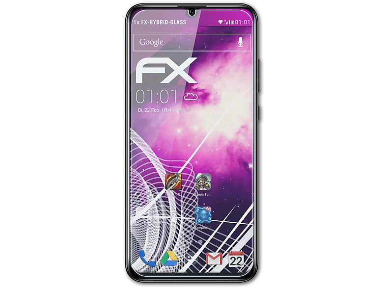ATFOLIX FX-Hybrid-Glass Schutzglas(für Huawei Honor 20 Lite)