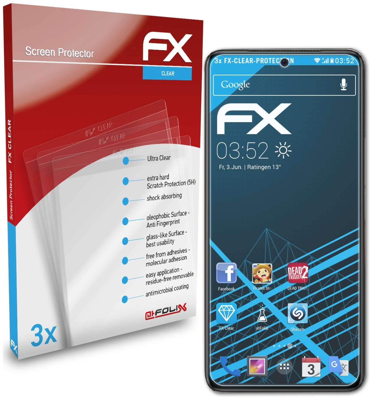 iQOO ATFOLIX 5) FX-Clear 3x Vivo Displayschutz(für Neo