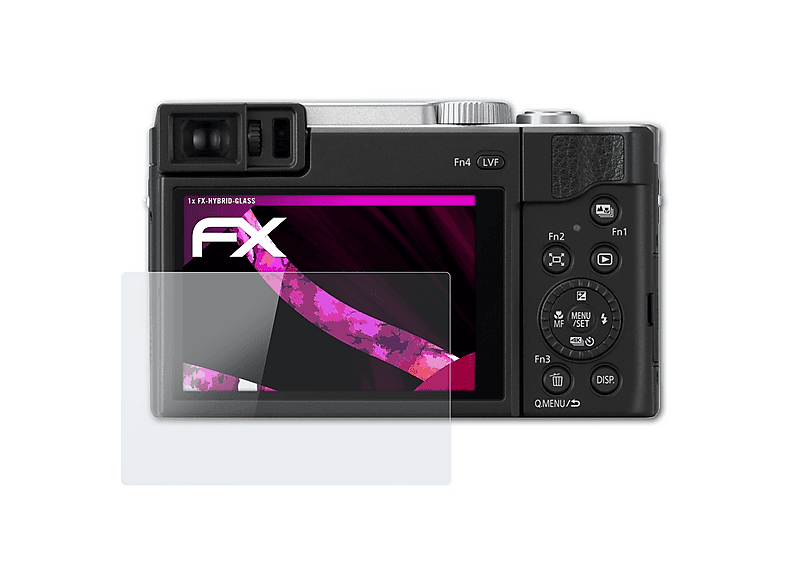 AtFoliX FX Hybrid-Glass Panzerfolie Für Panasonic Lumix DC-TZ96 - 9H Härte, Kratzfest, Splitterfrei & Einfach Zu Montieren