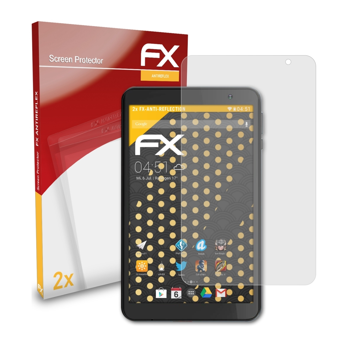 2x FX-Antireflex S8) Vankyo ATFOLIX MatrixPad Displayschutz(für