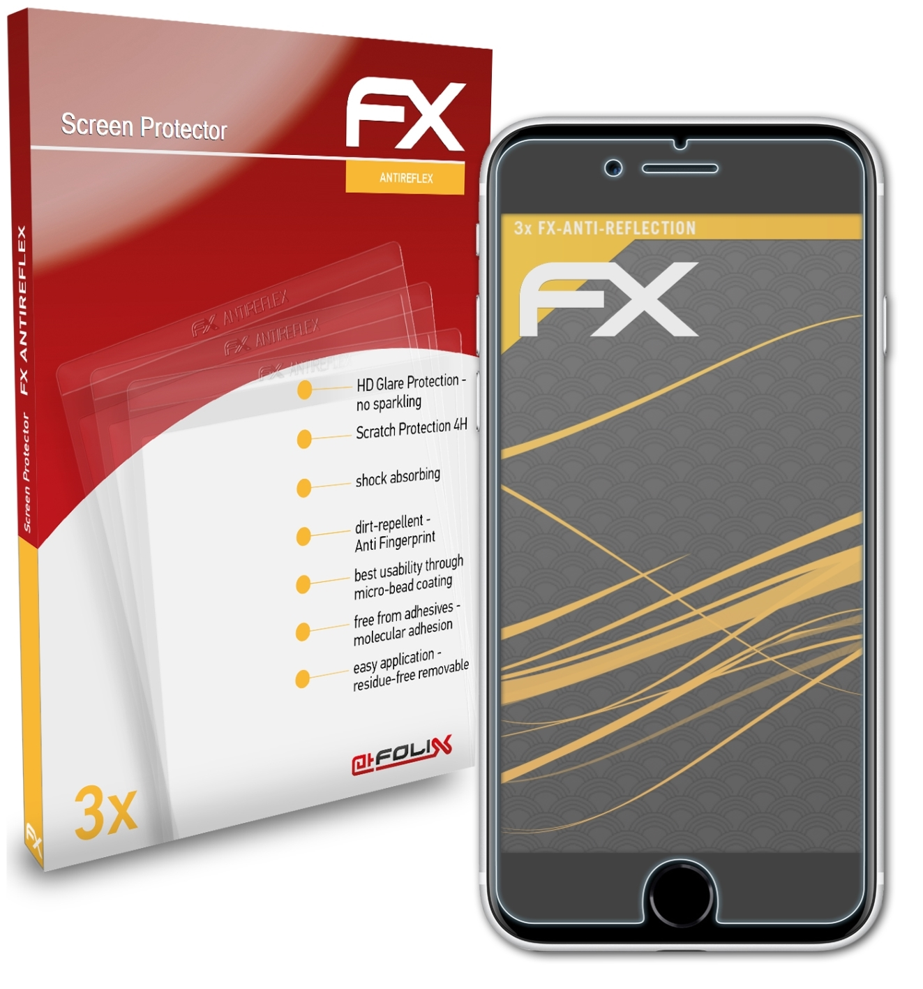 Displayschutz(für 3x ATFOLIX iPhone Apple FX-Antireflex (2020)) SE