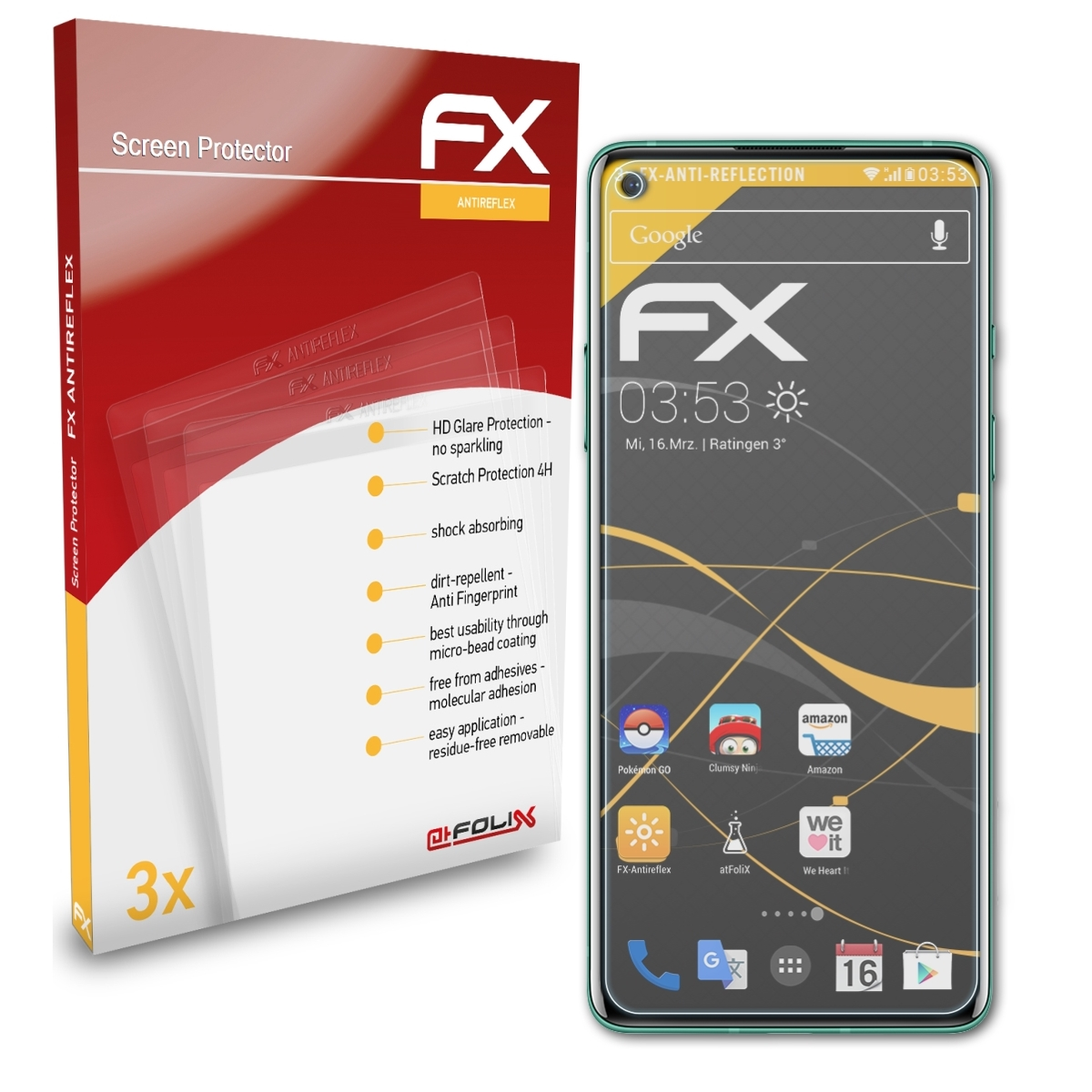 ATFOLIX FX-Antireflex 3x 8) OnePlus Displayschutz(für