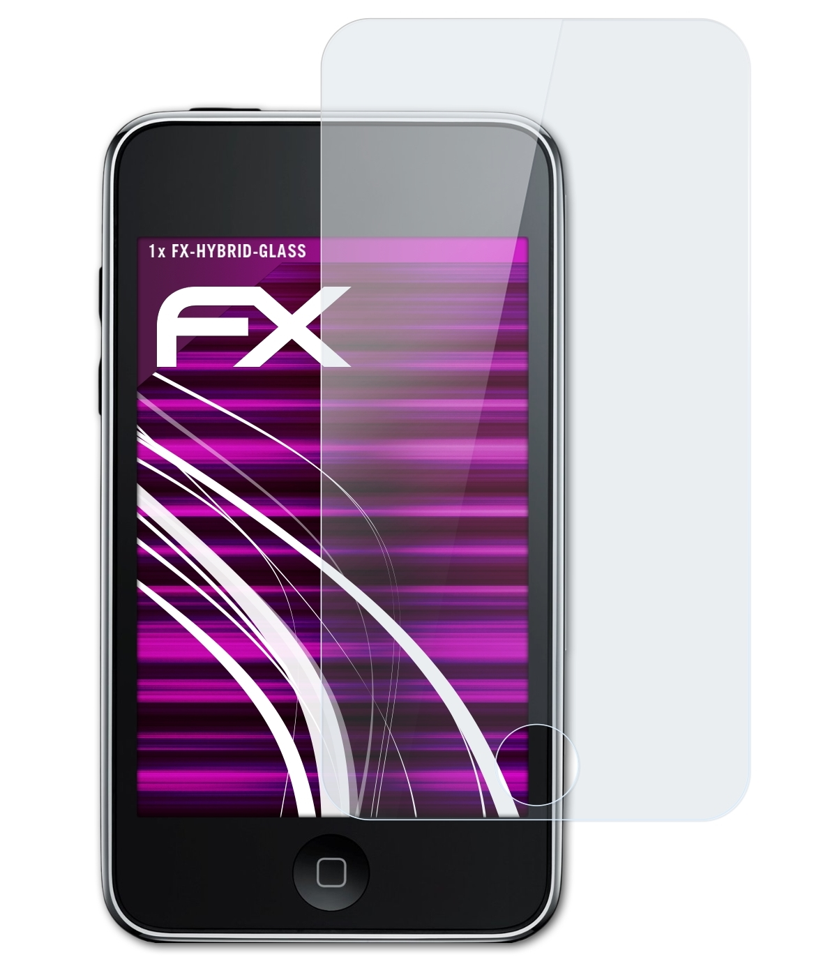 touch iPod ATFOLIX Apple FX-Hybrid-Glass 2G) Schutzglas(für