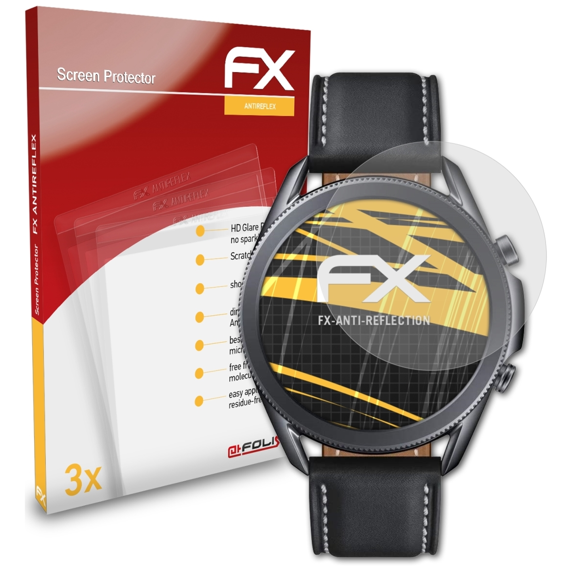 3 Watch Displayschutz(für 3x ATFOLIX Samsung (45mm)) FX-Antireflex Galaxy