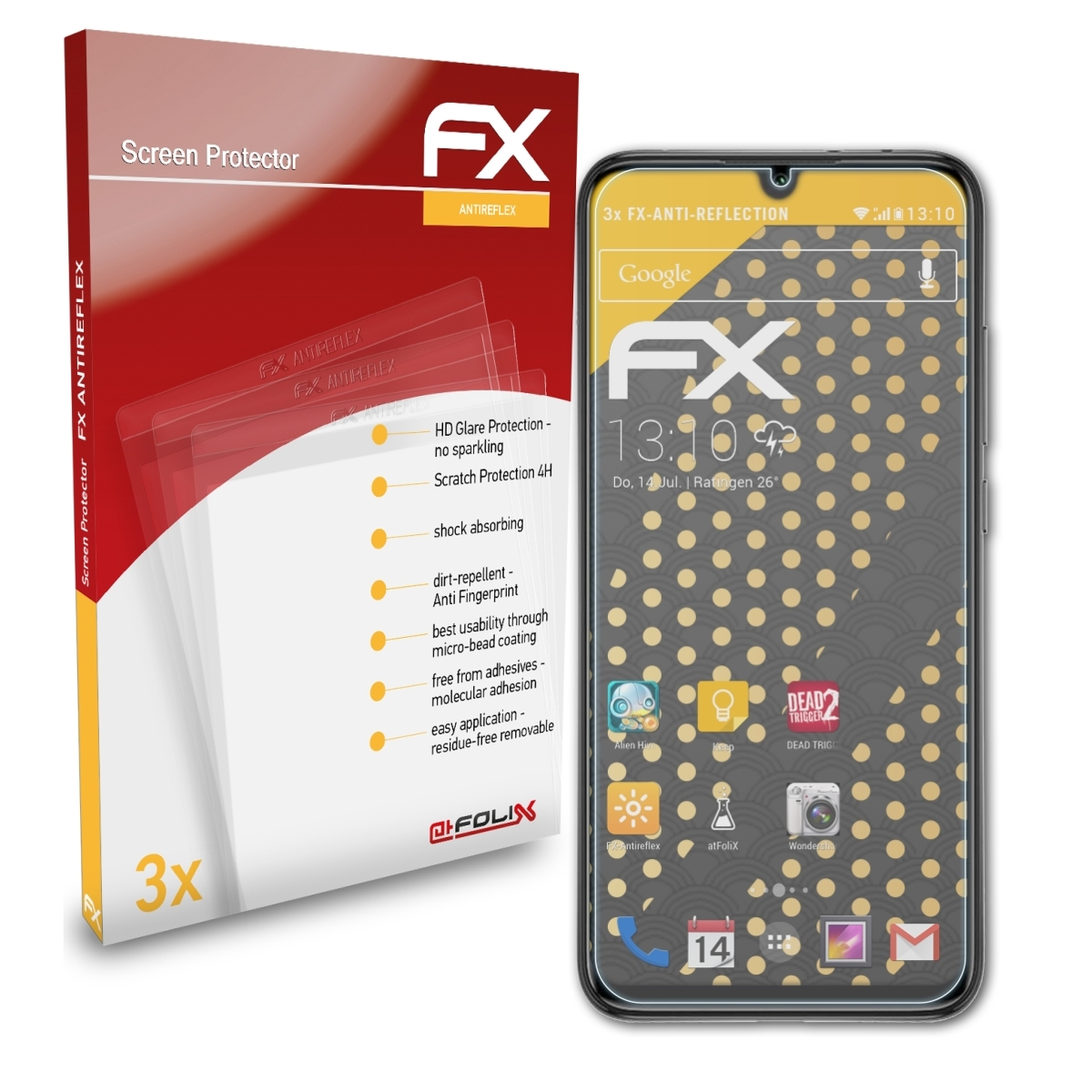 ATFOLIX 3x FX-Antireflex A3) Displayschutz(für Xiaomi Mi