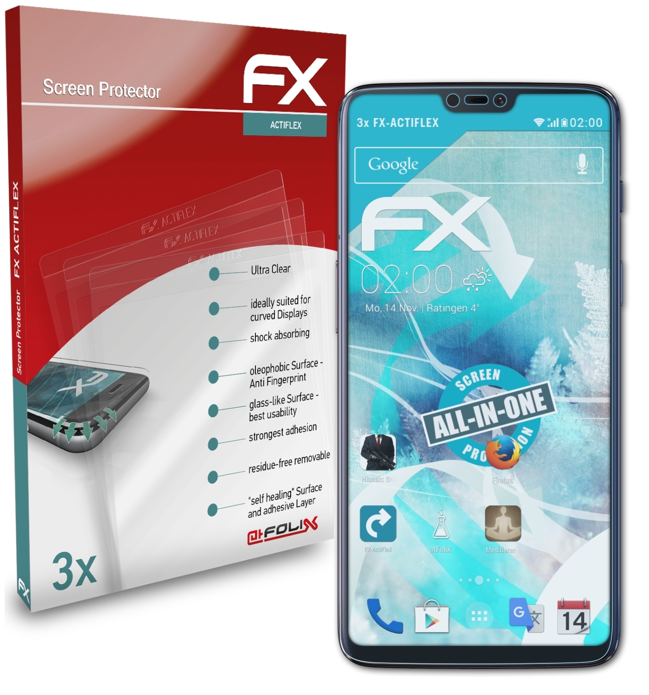 ATFOLIX 3x FX-ActiFleX Displayschutz(für 6) OnePlus