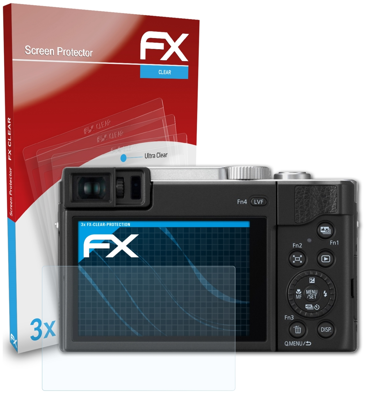 ATFOLIX 3x FX-Clear Displayschutz(für Lumix Panasonic DC-TZ96)