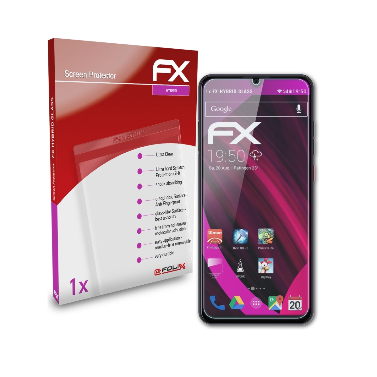 ATFOLIX FX-Hybrid-Glass Schutzglas(für ZTE A7s) Blade