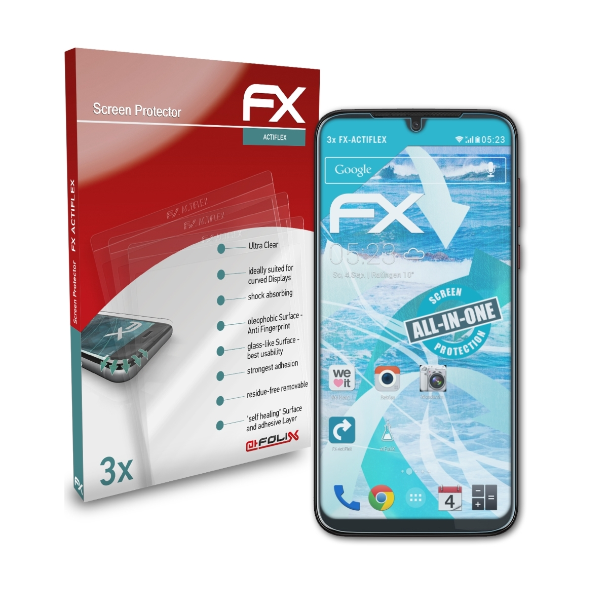 Plus) Motorola 3x G8 Displayschutz(für ATFOLIX FX-ActiFleX Moto
