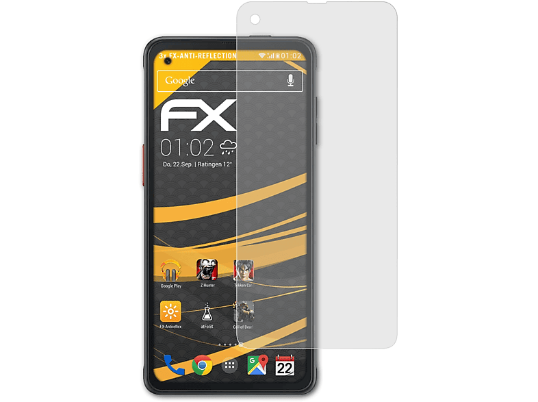 Displayschutz(für 3x Galaxy ATFOLIX Pro) XCover Samsung FX-Antireflex