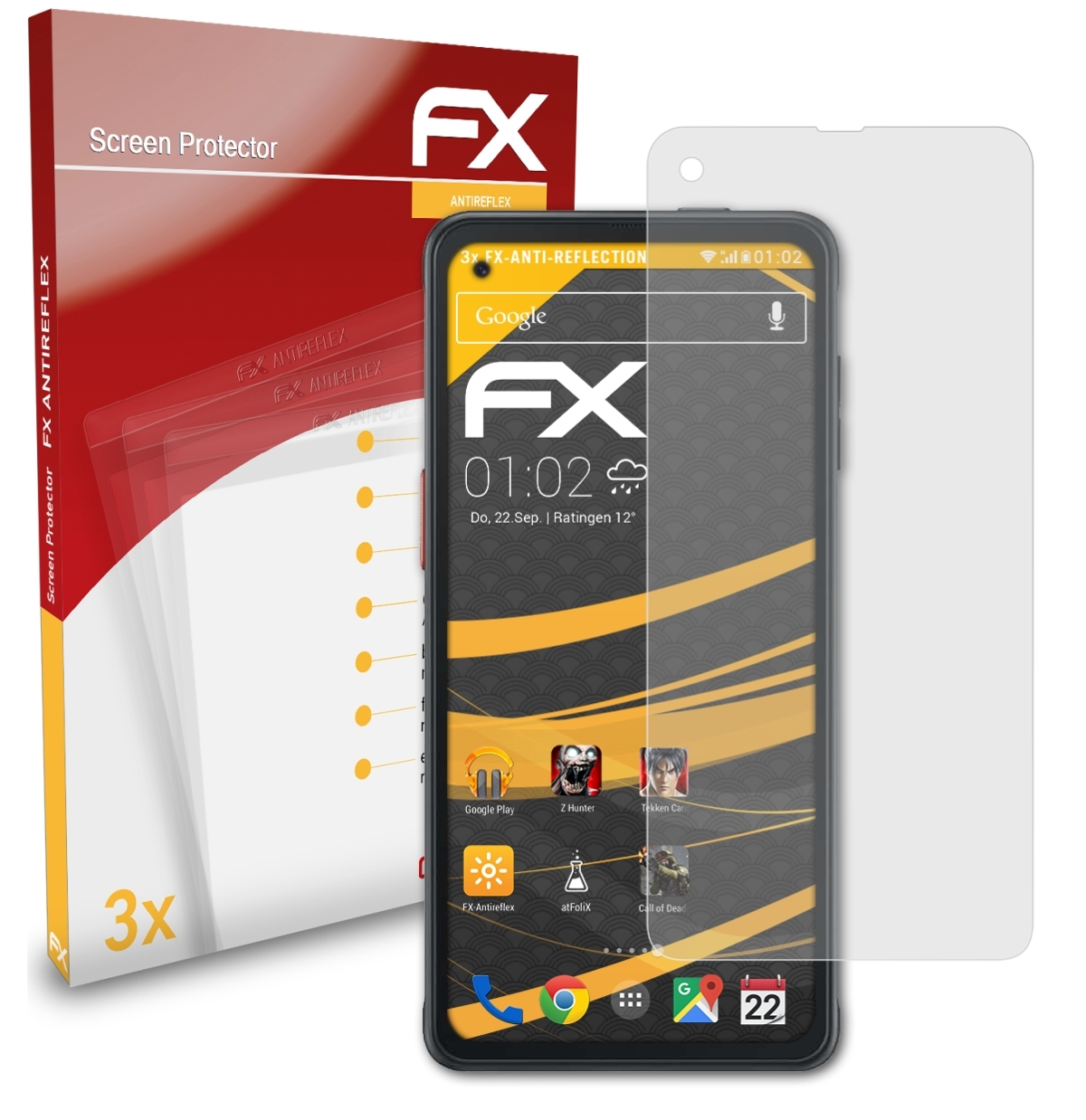 Displayschutz(für 3x Galaxy ATFOLIX Pro) XCover Samsung FX-Antireflex