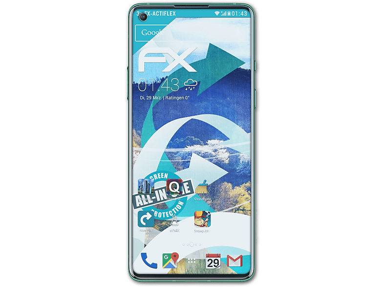 FX-ActiFleX OnePlus 8) ATFOLIX 3x Displayschutz(für