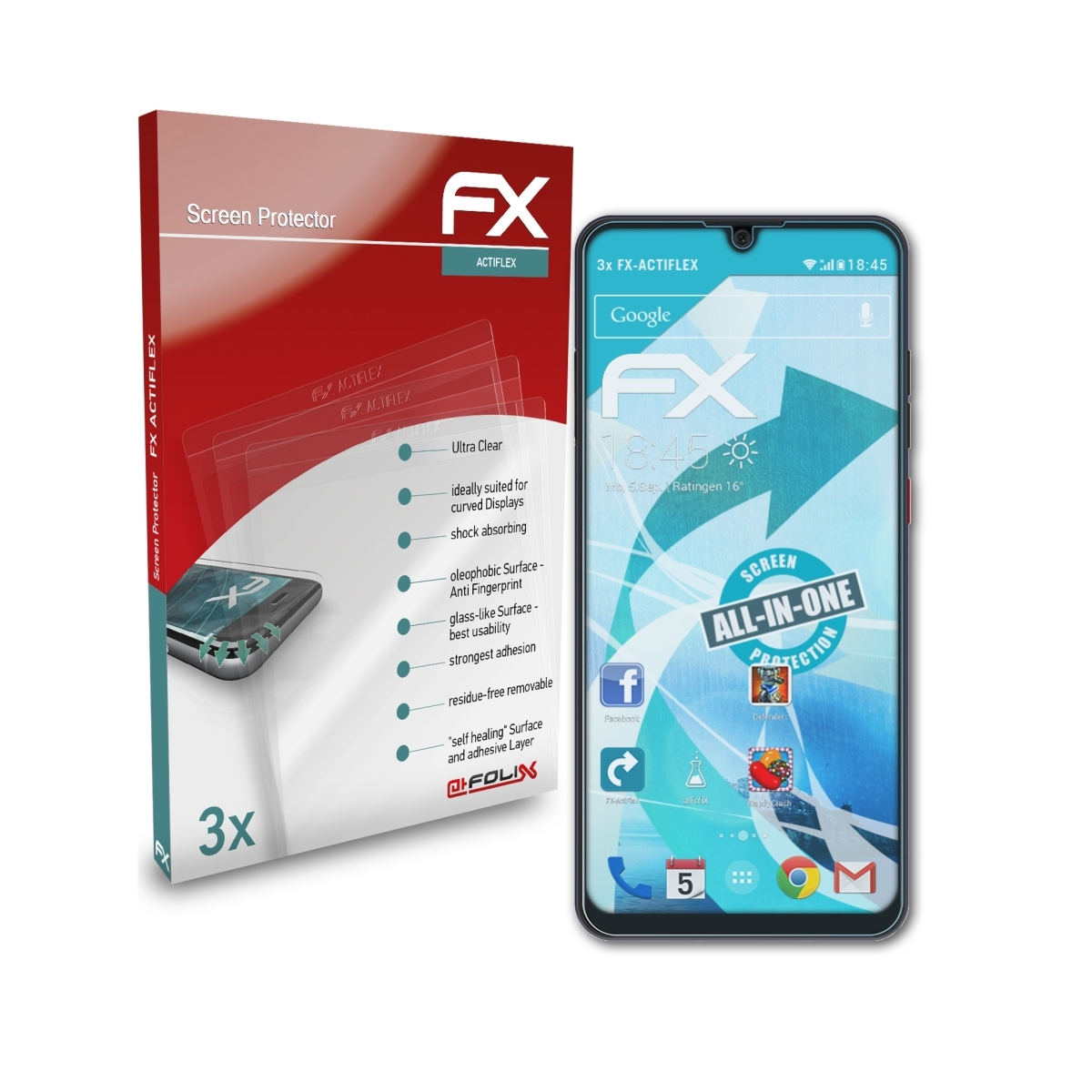 ATFOLIX 3x FX-ActiFleX Displayschutz(für Blade ZTE A7s)