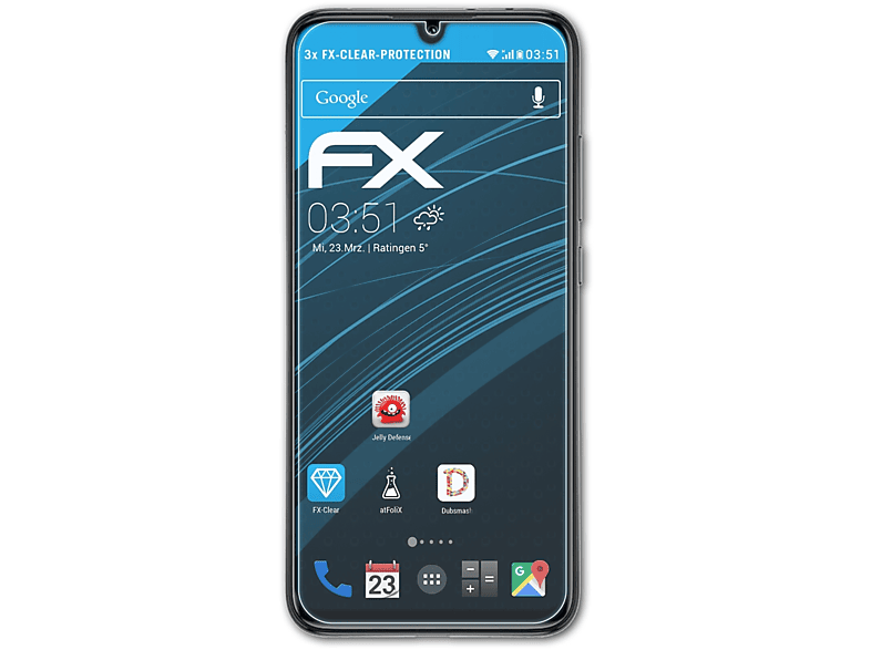 ATFOLIX 3x FX-Clear Displayschutz(für Xiaomi Mi A3)