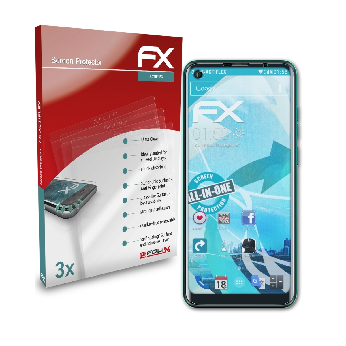 ATFOLIX Ulefone Displayschutz(für 3x FX-ActiFleX Note 11P)