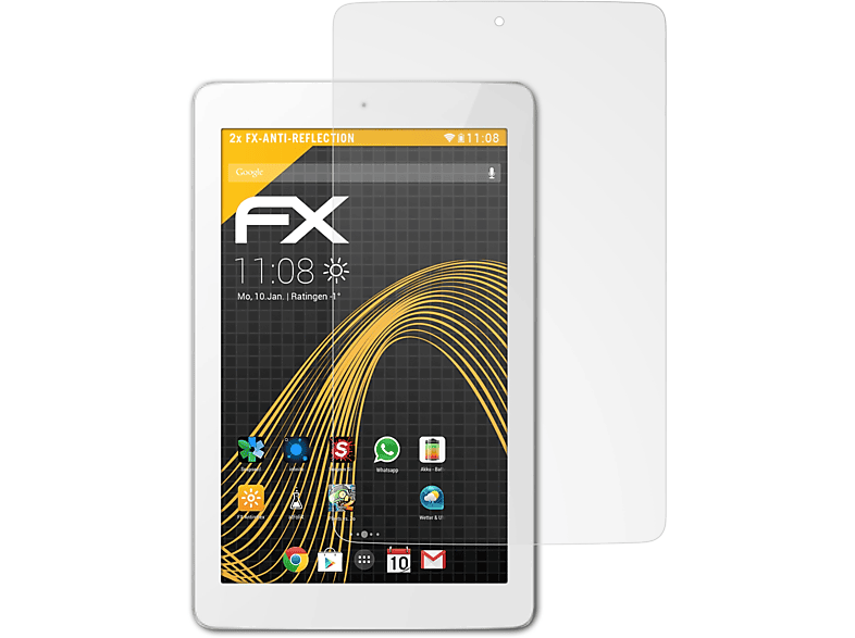 ATFOLIX 2x FX-Antireflex Displayschutz(für Odys Junior Tab 8 Pro)